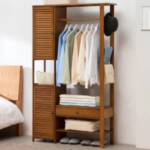 Wooden Bedroom Closets Storage Organizer | Wooden Clothes Stand